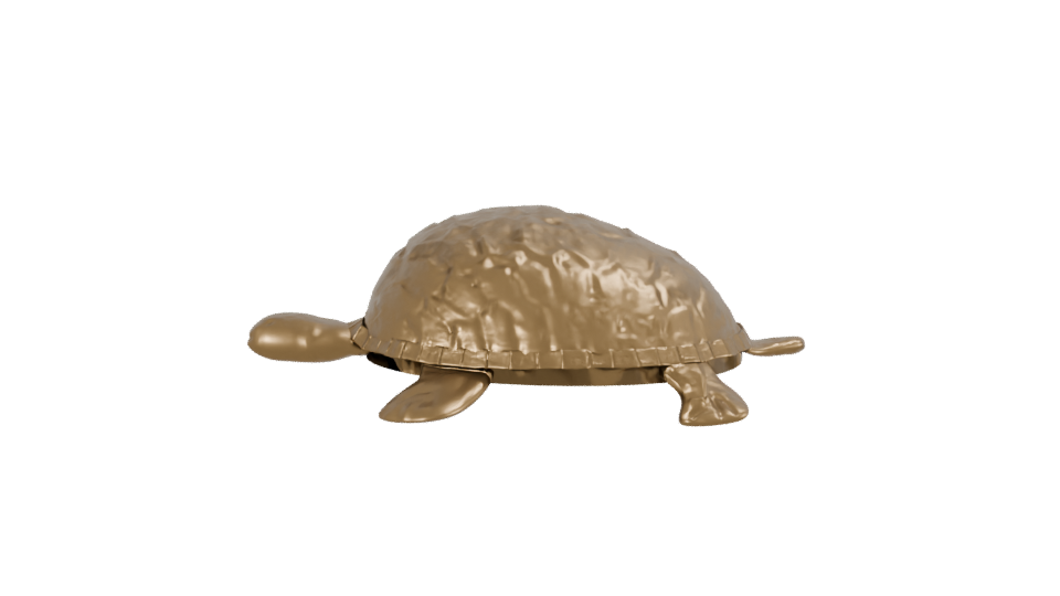 Stylized Golden Turtle Model 3D - Professional 3D Model Render 2