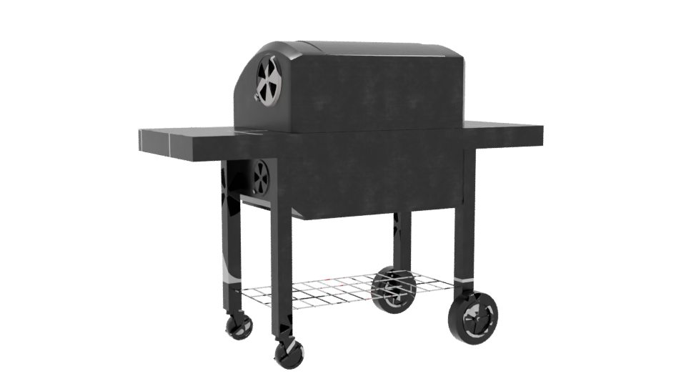 Stylish Black Outdoor Grill 3D - Professional 3D Model Render 4