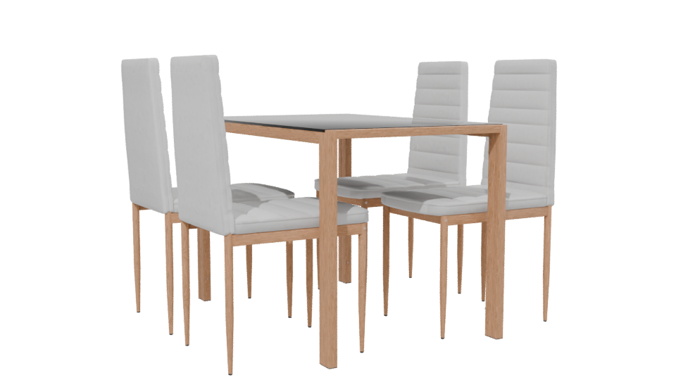 Modern Dining Table Set 3D - Professional 3D Model Render 13