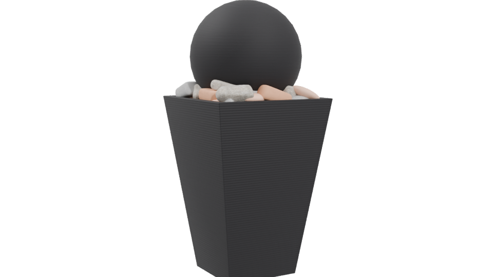 Contemporary Decorative Planter Model - Professional 3D Model Render 4