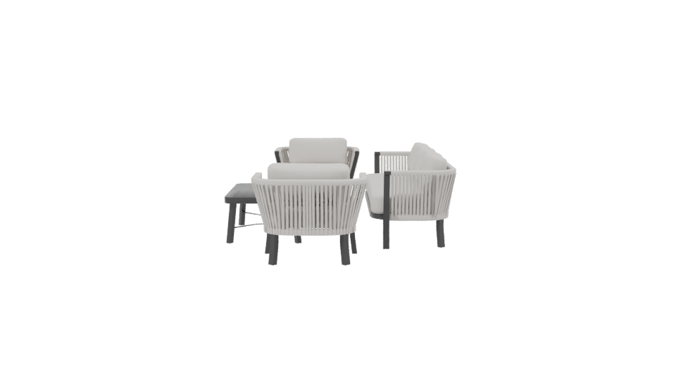 Stylish Outdoor Sofa Set 3D - Professional 3D Model Render 2