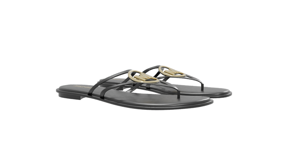 Michael Kors Black Flat Sandals 3D - Professional 3D Model Render 12