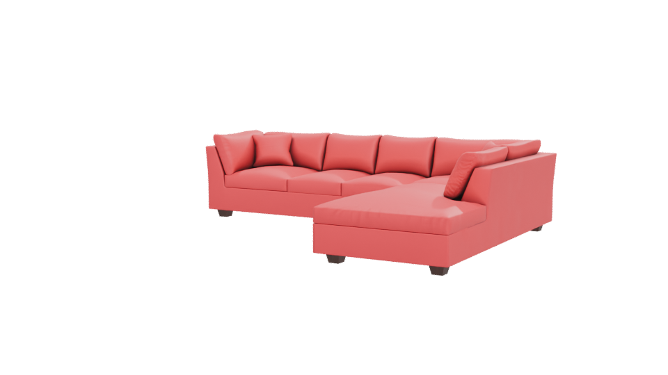 Red Sectional Sofa 3D Model - Professional 3D Model Render 12