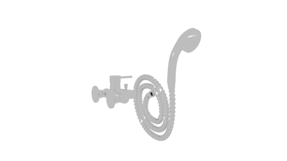 Stylish Showerhead and Faucet Set - Professional 3D Model Render 7