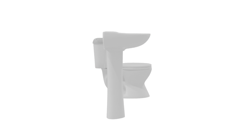 Elegant Bathroom Sink and Toilet - Professional 3D Model Render 8