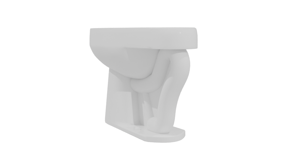 Minimalist Ceramic Bathroom Sink - Professional 3D Model Render 4