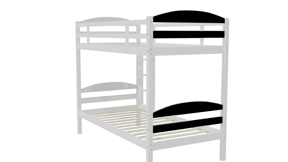 Stylish Two-Tiered Bunk Bed 3D - Professional 3D Model Render 7