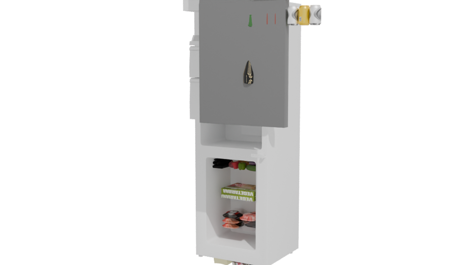 Stylish Stainless Steel Refrigerator 3D - Professional 3D Model Render 12