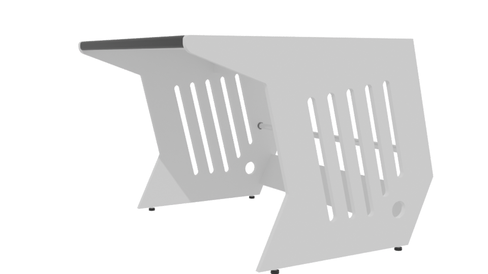 Minimalist White Office Table 3D - Professional 3D Model Render 13