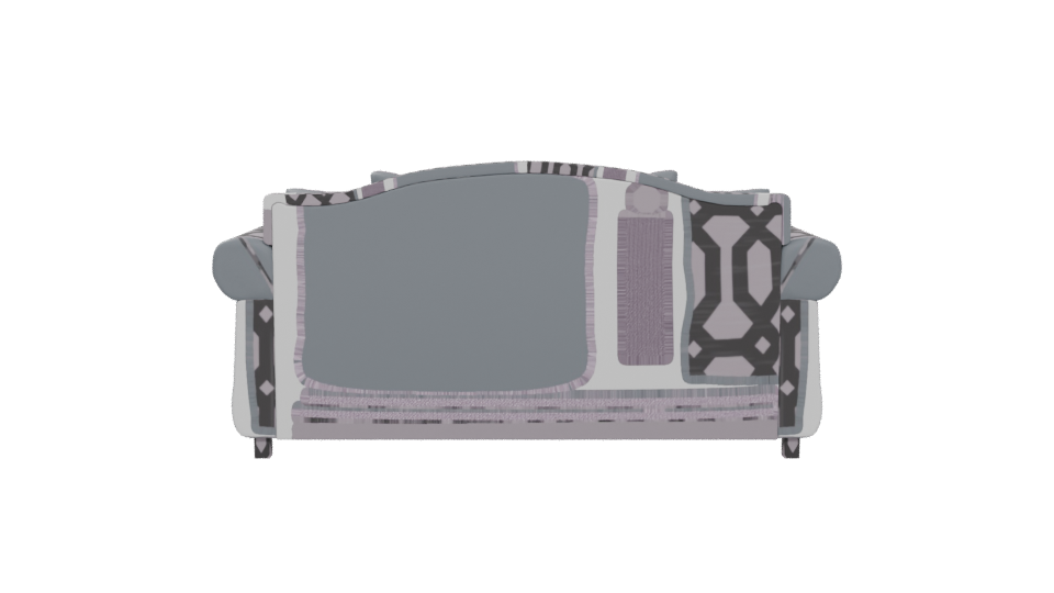 Elegant Vintage Sofa with Decorative Cushions - Professional 3D Model Render 5