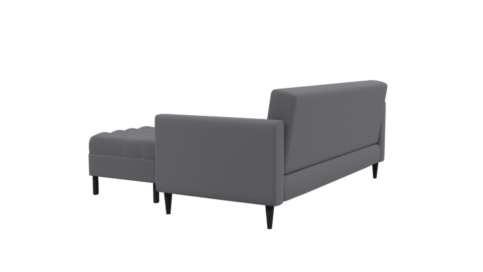 Retro Sofa with Poufs 3D Model - Professional 3D Model Render 3