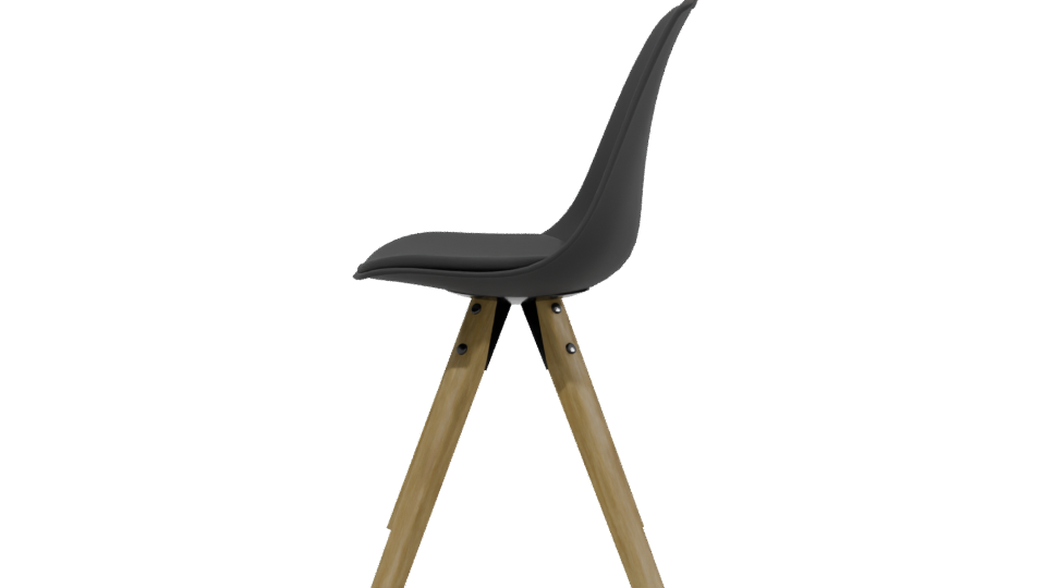 Stylish Modern Black Chair 3D - Professional 3D Model Render 2