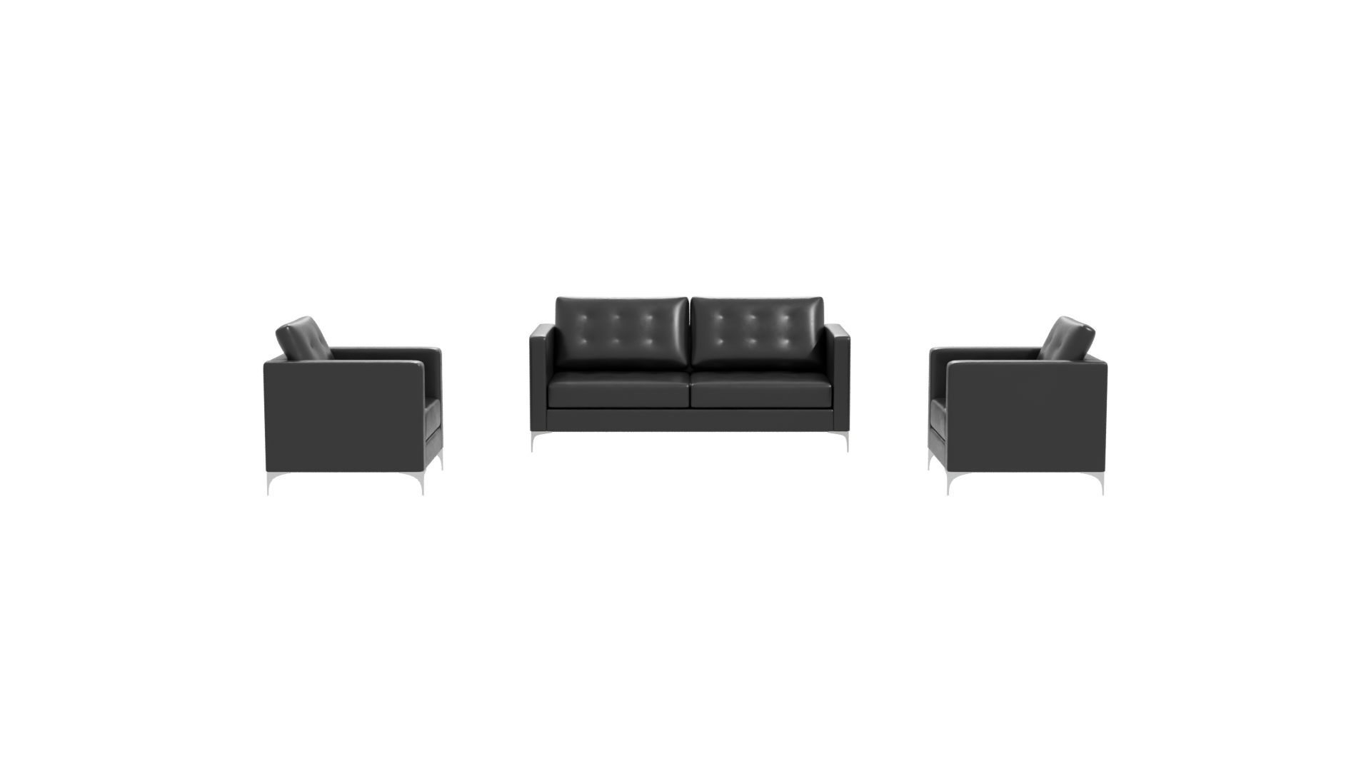 Elegant Black Sofa Set 3D Model - Professional 3D Model Render 11