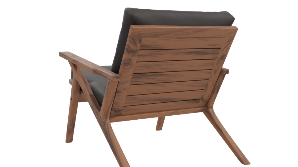 Stylish Wooden Lounge Chair 3D - Professional 3D Model Render 10