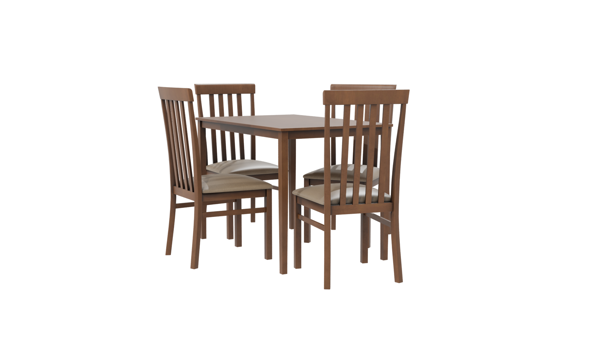 Stylish Wooden Dining Set 3D - Professional 3D Model Render 7