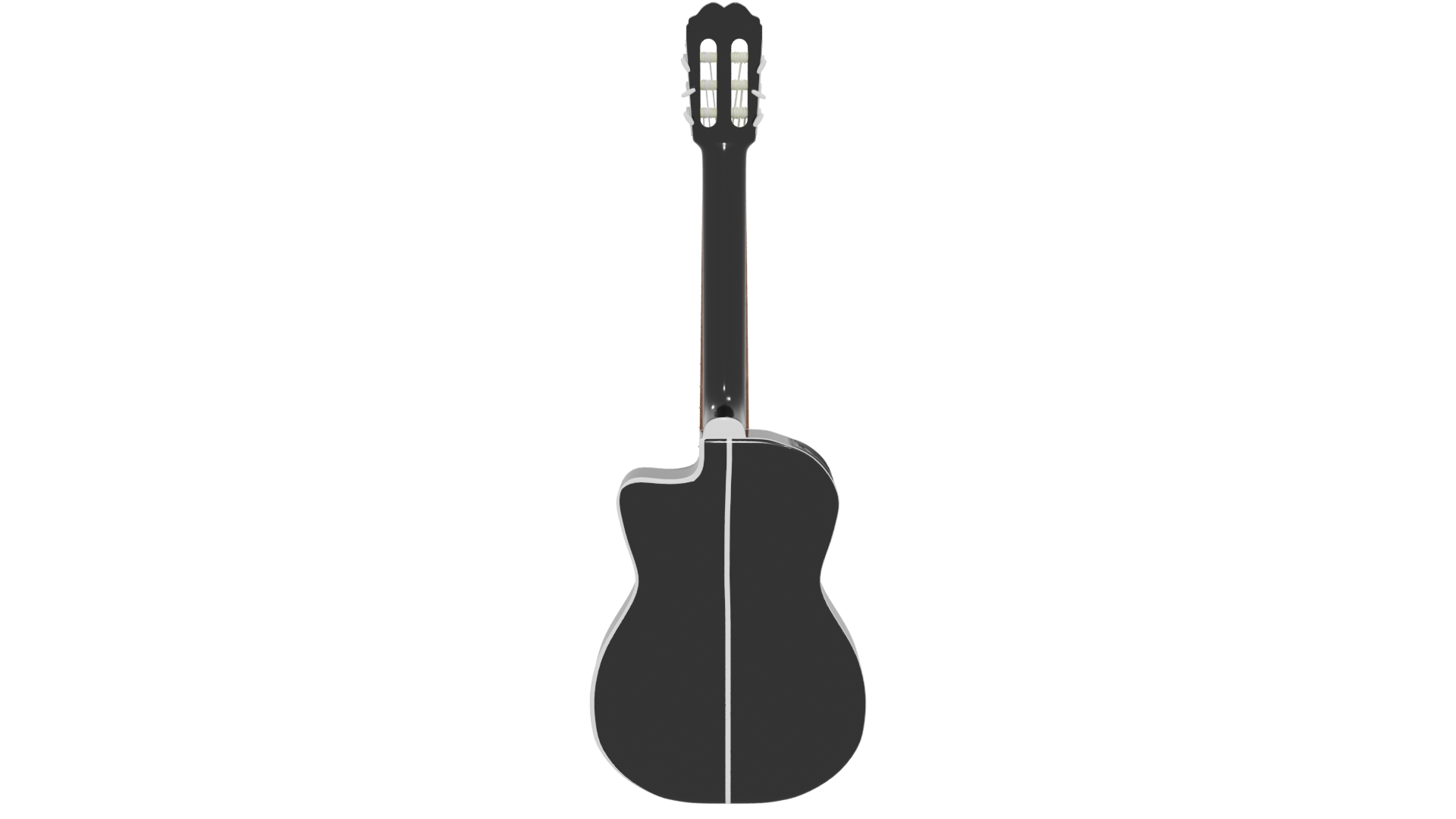 Stylish Black Acoustic Guitar 3D Model - Professional 3D Model Render 5
