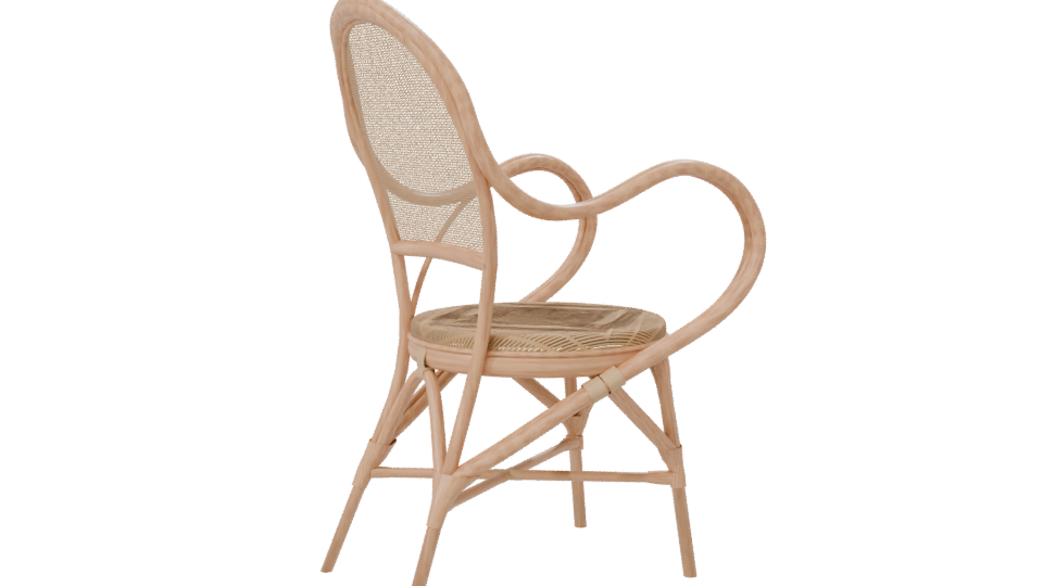 Elegant Wicker Dining Chair 3D Model - Professional 3D Model Render 7