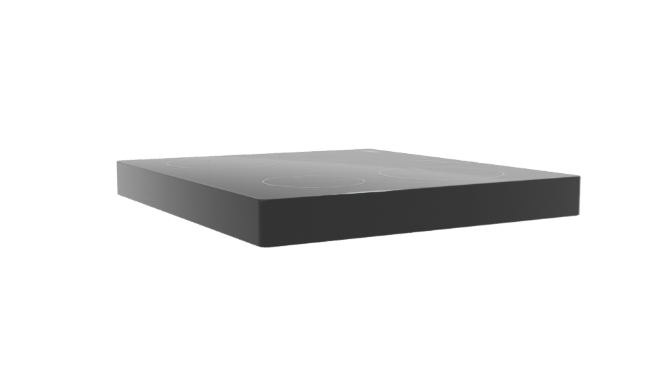 Sleek Black Induction Cooktop 3D Model - Professional 3D Model Render 7