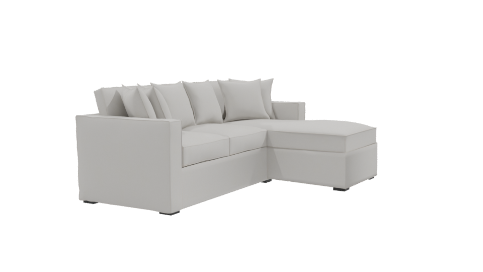 Cozy White Sectional Sofa 3D - Professional 3D Model Render 9