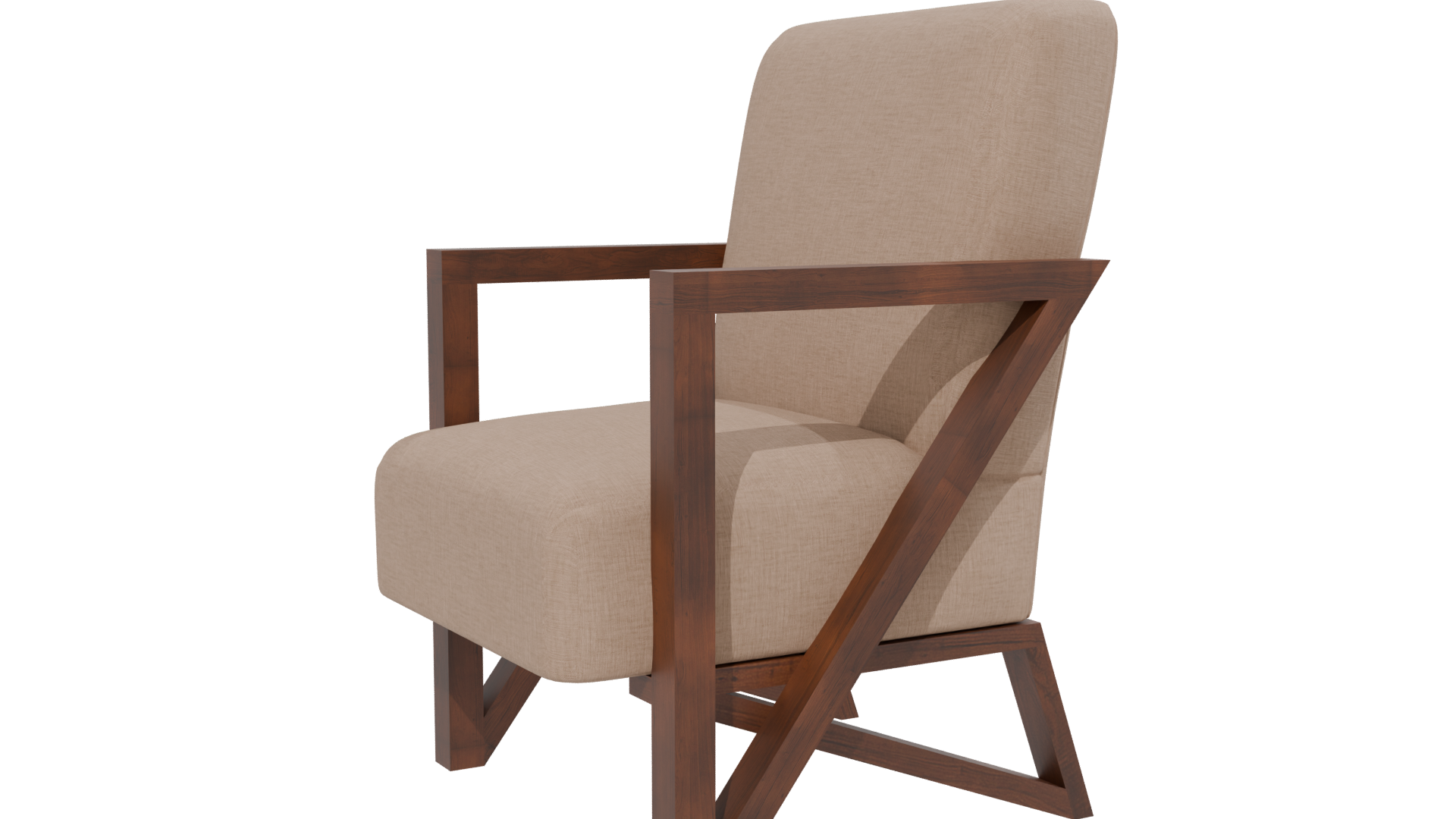 Minimalist Fabric Armchair Model - Professional 3D Model Render 28