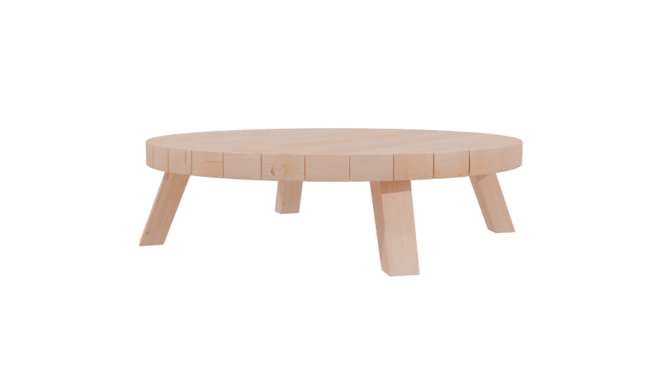 Contemporary Wooden Coffee Table 3D Model - Professional 3D Model Render 3