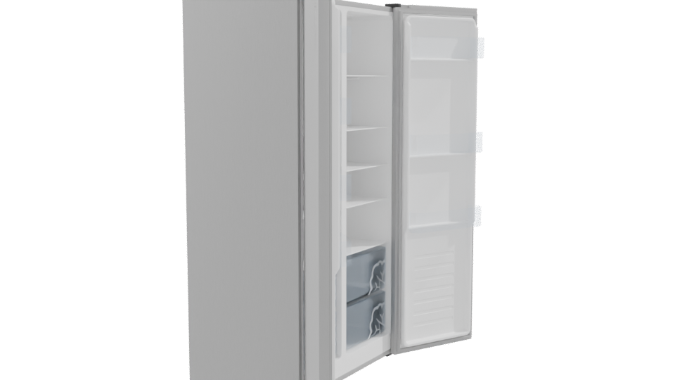 Double Door Refrigerator 3D Model - Professional 3D Model Render 9
