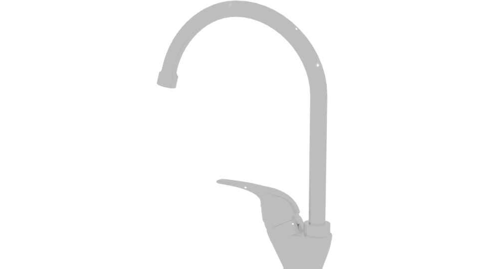Sleek Modern Kitchen Faucet 3D Model - Professional 3D Model Render 3