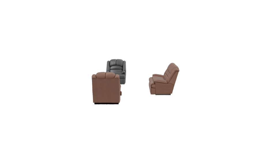 Elegant Reclining Sofa Set 3D - Professional 3D Model Render 2