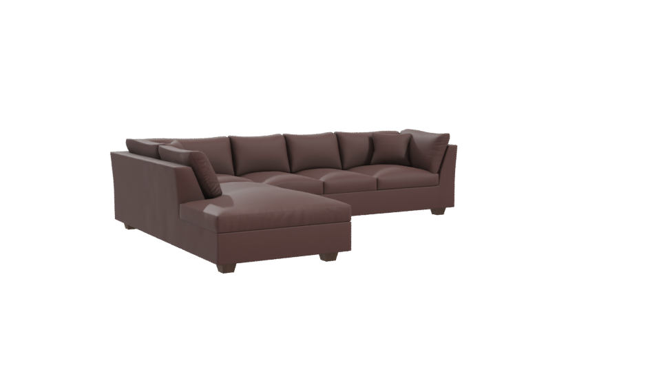 Contemporary Modular Leather Sofa 3D Model - Professional 3D Model Render 10