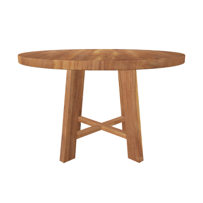 Stylish Round Wooden Dining Table - 3D Model