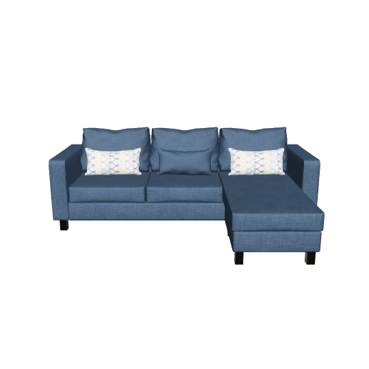 Stylish Blue Sectional Sofa 3D - 3D Model
