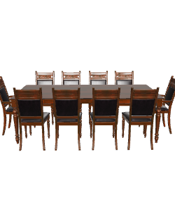 Elegant Wooden Dining Table Set - Furniture 3D Model