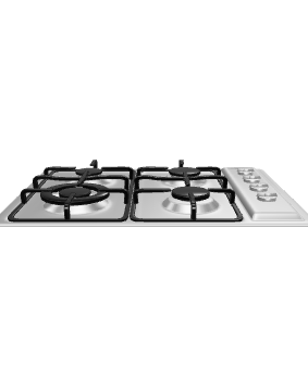 4-Burner Gas Cooktop Model 3D - Household 3D Model