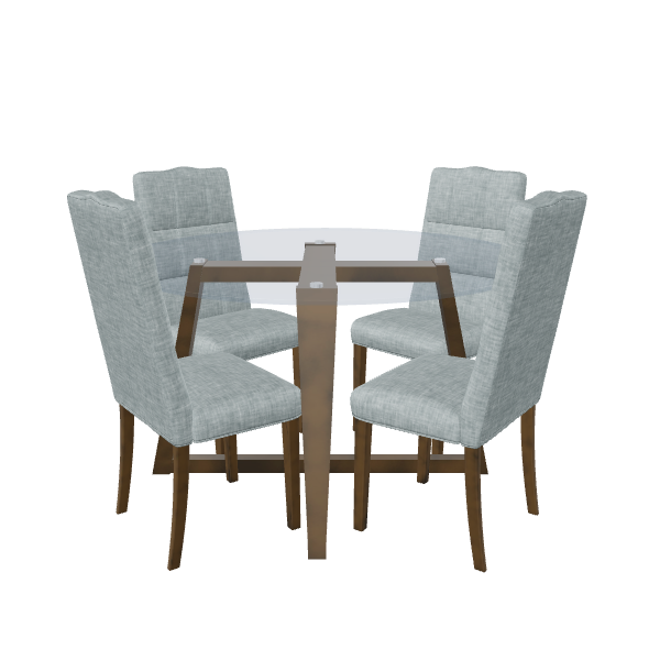 Round Dining Table Set 3D - 3D Model