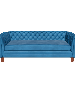 Stylish Blue Upholstered Sofa - 3D Model