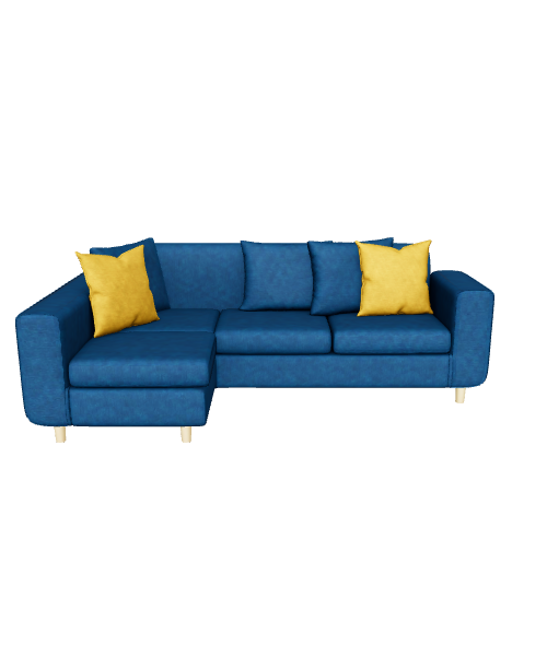 Stylish Blue Sofa 3D Model - 3D Model