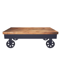 Industrial Wooden Coffee Table 3D - Interior 3D Model