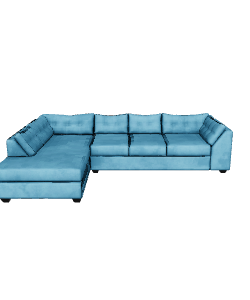 Stylish Fabric Sectional Sofa 3D - Furniture 3D Model