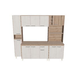 Stylish Modern Kitchen Cabinet Set - 3D Model