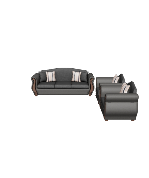 Elegant Upholstered Sofa Set 3D - 3D Model