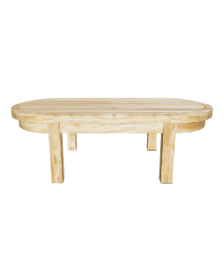 Stylish Oval Wooden Dining Table - 3D Model
