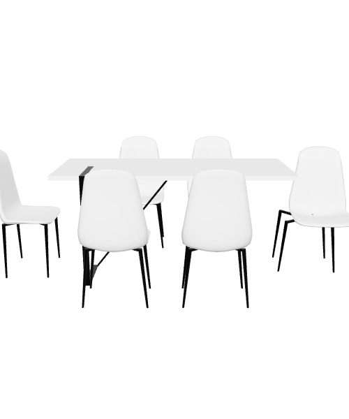 Minimalist Dining Table Set 3D - 3D Model