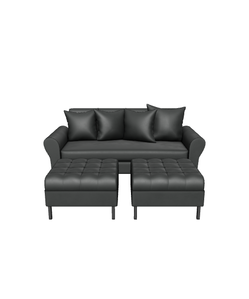 Contemporary Leather Sofa Set 3D - 3D Model