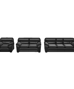 Stylish Black Sofa Set 3D - Furniture 3D Model