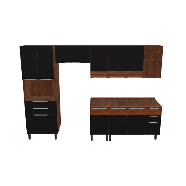 Stylish Kitchen Cabinet Set 3D - 3D Model