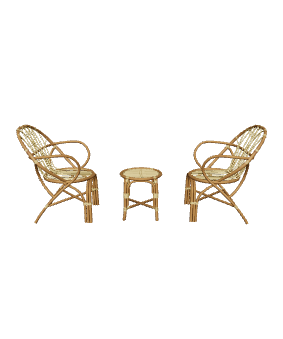 Stylish Rattan Furniture Set - 3D Model