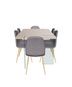 Minimalist Dining Table Set 3D - 3D Model