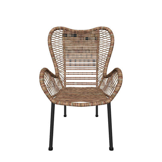 Stylish Rattan Lounge Chair 3D - 3D Model