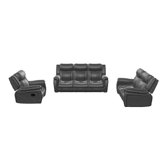Comfortable Reclining Sofa Set 3D - 3D Model