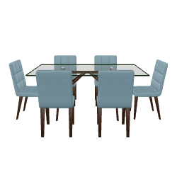 Stylish Glass Dining Table Set - 3D Model